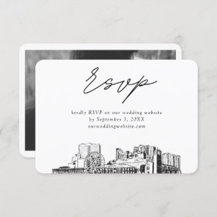 Myrtle Beach Wedding Minimalistisch Sketch UAWG Begleitkarte