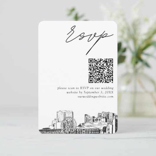 Myrtle Beach Wedding UAWG QR Code Small Begleitkarte (Stehend Vorderseite)