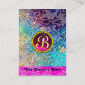 MYRTLE MONOGRAM Blaue Turquase Fuchsia Amethyste Visitenkarte (Rückseite)