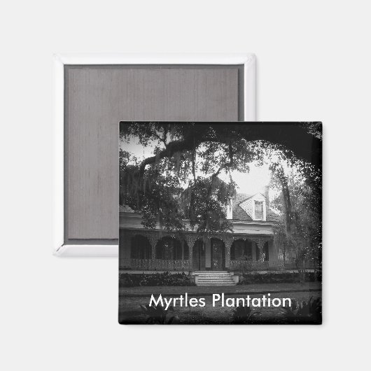 Myrtles Plantation in Schwarzweiß Magnet (Vorderseite/Rückseite)