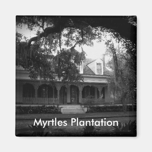 Myrtles Plantation in Schwarzweiß Magnet (Vorne)