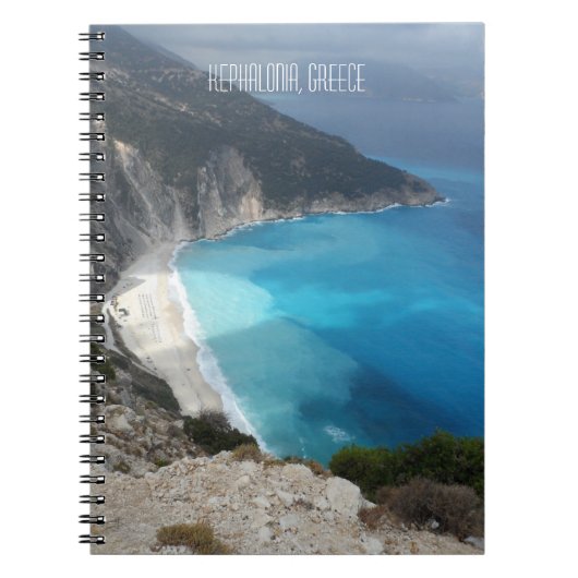 Myrtos Bay Beach Kefalonia Greece Travel Journal Notizblock (Vorderseite)