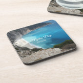 Myrtos Bay Beach Szene in Kephalonia Griechenland Getränkeuntersetzer (Linke Seite)