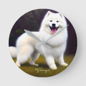 MySamoyed Personalisierte Geschenkidee Niedlich Sa Runde Wanduhr (Vorderseite)