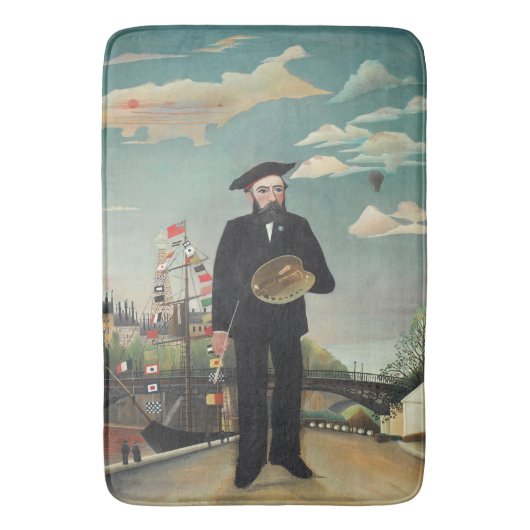 Myself: Portrait – Landscape, Henri Rousseau 1890 Badematte (Vorderseite Vertikal)