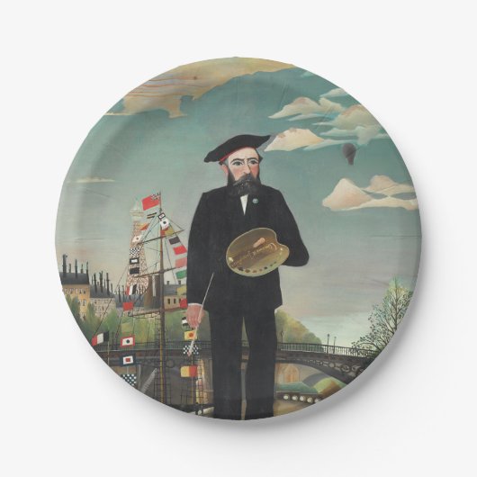 Myself: Portrait – Landscape, Henri Rousseau 1890 Pappteller (Vorderseite)