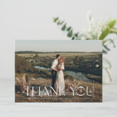 Mysical Elegance Foto Hochzeit Dankeskarte (Stehend Vorderseite)