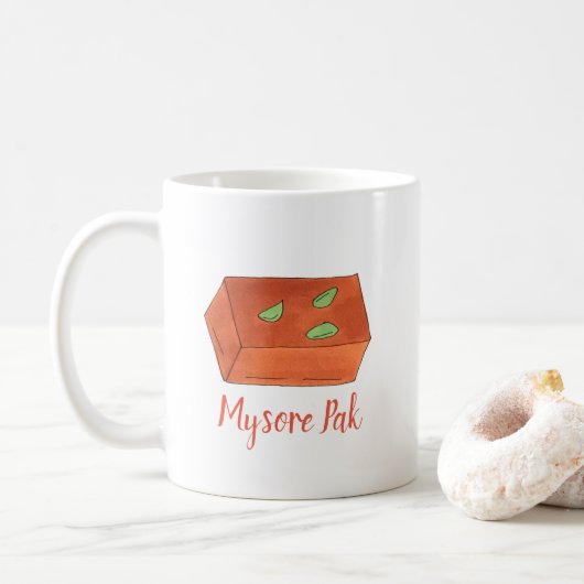 Mysore Pak Indian Sweet Bakery Pastry Koch Food Kaffeetasse (Mit Donut)