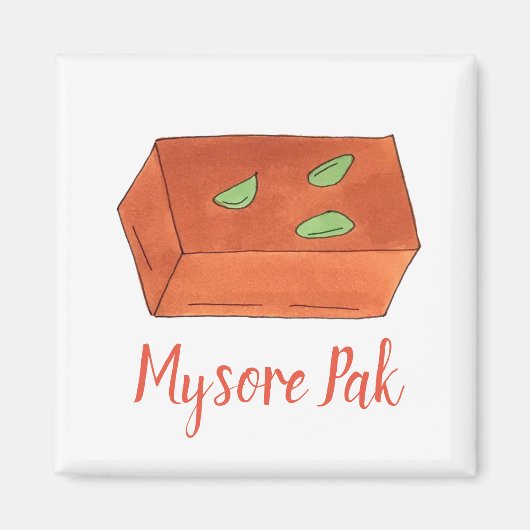Mysore Pak Indian Sweet Bakery Pastry Koch Food Magnet (Vorne)
