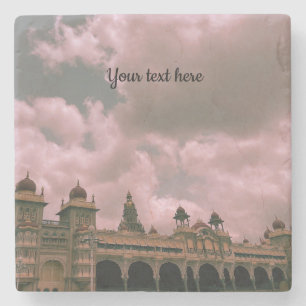 Mysore-Palast Fotografie Wolken anpassbar Steinuntersetzer
