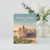 Mysore-Palast Indien Postkarte (Stehend Vorderseite)