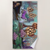 Mysterien der Glowshrooms Fantasy Landschaft Strandtuch (Vorderseite)