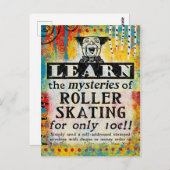 Mysterien der Roller Skaten Postcard - Funny Retro Postkarte (Vorne/Hinten)