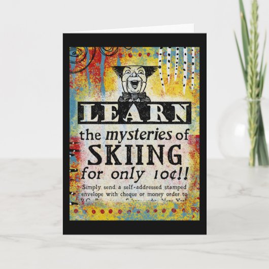 Mysterien der Ski Grußkarte - Funny Vintag Karte (Vorderseite)