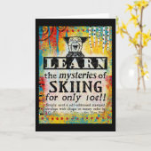 Mysterien der Ski Grußkarte - Funny Vintag Karte (Gelbe Blume)