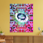 Mysterienauge und Stammes/ethnische Muster Leinwanddruck (Insitu (Wohnzimmer))