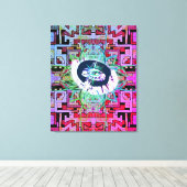 Mysterienauge und Stammes/ethnische Muster Leinwanddruck (Insitu (Holzboden))