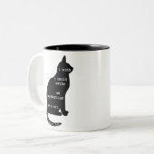 Mysteriös als Katzen-Edgar Allan Poe-Zitat Zweifarbige Tasse (Vorderseite Links)