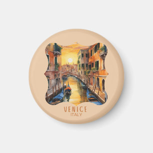 Mysteriös schöner Sonnenuntergang in Venedig Magnet