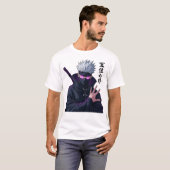 Mysteriös weißhaarige Ninja mit leuchtenden Augen T-Shirt (Vorne ganz)