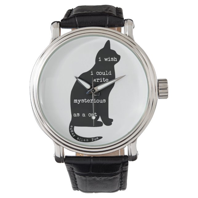 Mysteriös wie ein Cat Edgar Allan Poe Zitat Armbanduhr (Vorderseite)