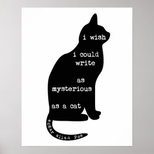 Mysteriös wie ein Cat Edgar Allan Poe Zitat Poster