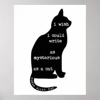 Mysteriös wie ein Cat Edgar Allan Poe Zitat Poster