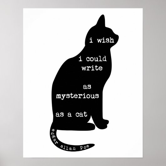 Mysteriös wie ein Cat Edgar Allan Poe Zitat Poster (Vorne)
