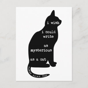 Mysteriös wie ein Cat Edgar Allan Poe Zitat Postkarte