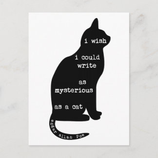Mysteriös wie ein Cat Edgar Allan Poe Zitat Postkarte