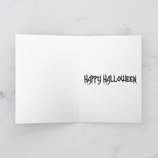 Mysteriöse Abbildung in Schwarz mit Kronen Hallowe Karte (Innenseite)