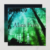 Mysteriöse Alien Party laden ein Einladung (Vorne/Hinten)