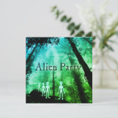 Mysteriöse Alien Party laden ein Einladung (Stehend Vorderseite)