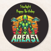 Mysteriöse Außerirdischen leuchten in der Nähe von Runder Pappuntersetzer (Vorderseite)