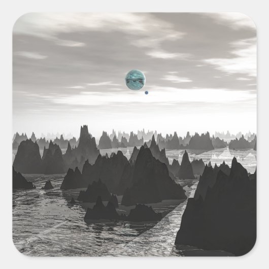 Mysteriöse Blue Orbs Quadratischer Aufkleber (Vorderseite)