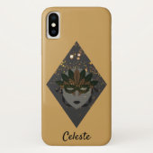 Mysteriöse Bronze und Schwarzer Glitzer-Masquerade Case-Mate iPhone Hülle (Rückseite)