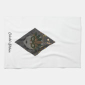 Mysteriöse Bronze und Schwarzer Glitzer-Masquerade Geschirrtuch (Horizontal)