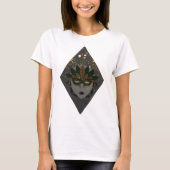 Mysteriöse Bronze und Schwarzer Glitzer-Masquerade T-Shirt (Vorderseite)
