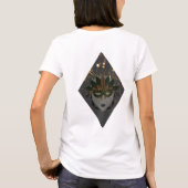 Mysteriöse Bronze und Schwarzer Glitzer-Masquerade T-Shirt (Rückseite)