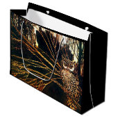 Mysteriöse Burg im Wald und Uhu Große Geschenktüte (Vorderseite Schrägansicht)