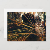Mysteriöse Burg im Wald und Uhu Postkarte (Vorne/Hinten)
