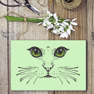 Mysteriöse Cat Face Green Eyes Long Whiskers Seidenpapier
