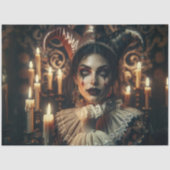 Mysteriöse Dunkelharlequin-Bright-Augen-Dekoupage Seidenpapier (Vorderseite)