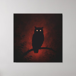 Mysteriöse Eule in der Nacht Leinwanddruck