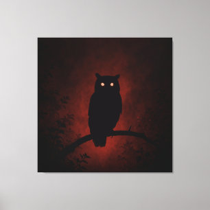 Mysteriöse Eule in der Nacht Leinwanddruck