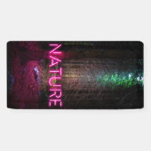 Mysteriöse Fichtenwälder Natur Neon magenta Zeiche Banner (Horizontal)