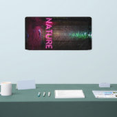 Mysteriöse Fichtenwälder Natur Neon magenta Zeiche Banner (Messe)