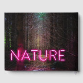 Mysteriöse Fichtenwälder Natur Neon magenta Zeiche Gästebuch (Rückseite)