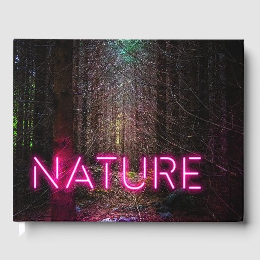 Mysteriöse Fichtenwälder Natur Neon magenta Zeiche Gästebuch (Vorderseite)