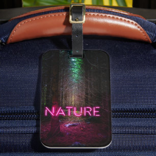 Mysteriöse Fichtenwälder Natur Neon magenta Zeiche Gepäckanhänger